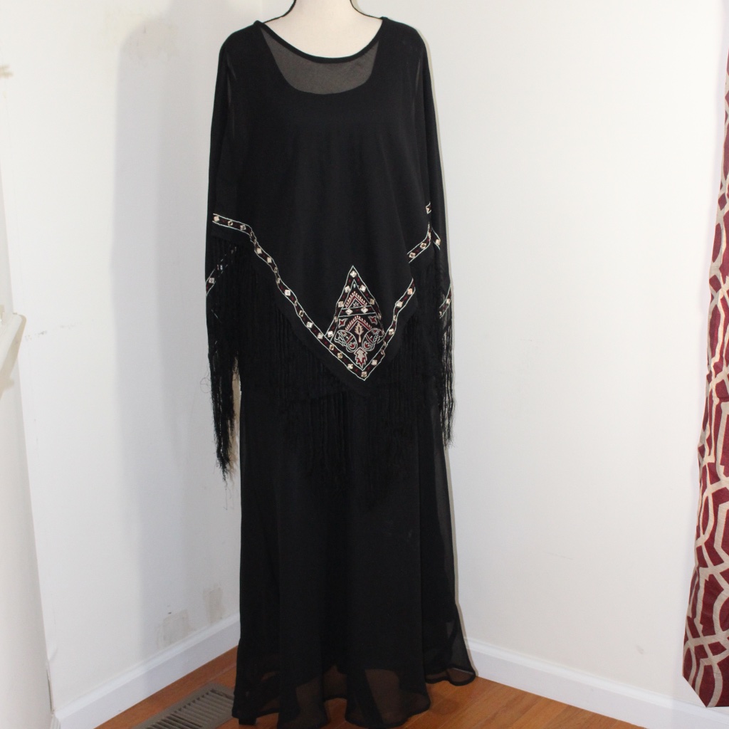 Shopping With Anthony, 3 Piece Set Maxi Skirt, Sleeveless Shirt And Sheer Poncho
